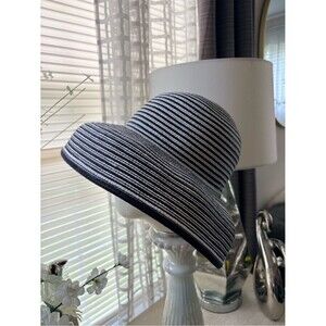 VTG Betmar Black White Striped Flip Brim Hat